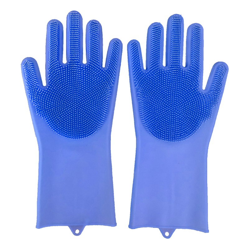 blue silicon gloves