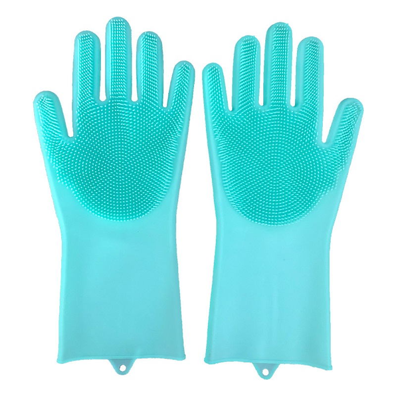 green silicon gloves