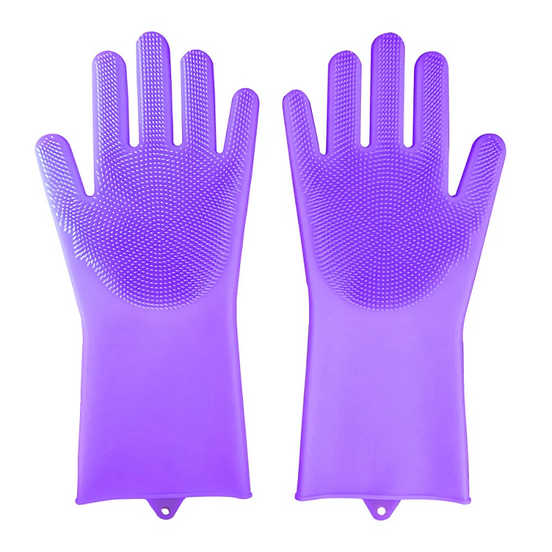purple silicon gloves